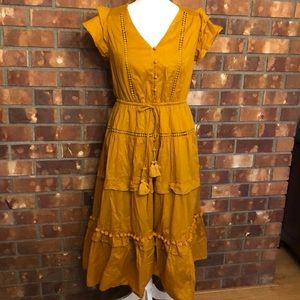 J Crew Point Sur Flutter Sleeve Pom Pom Dress